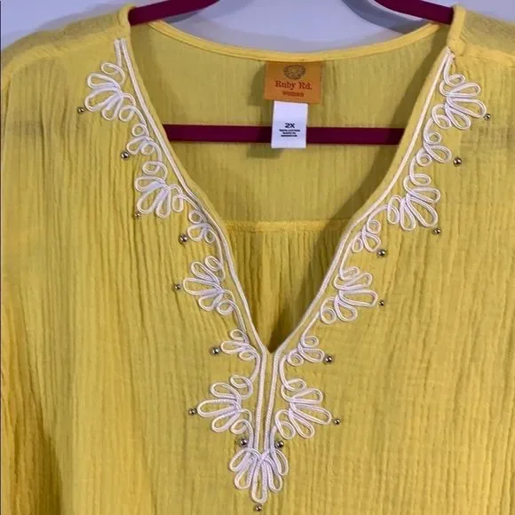 Ruby Rd Yellow Top - Picture 2 of 3